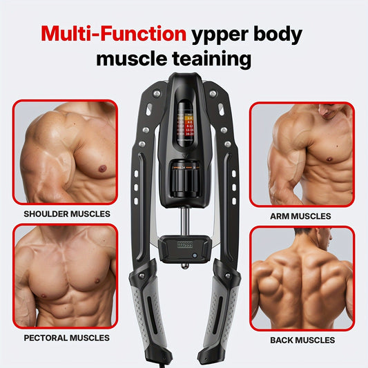 Hydraulic Chest Expander, 20 Resistance Levels from 22-440 lb, Blue Pro