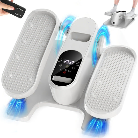 Under Desk Elliptical, 12-Speed Electric Seated Exerciser with Remote, White