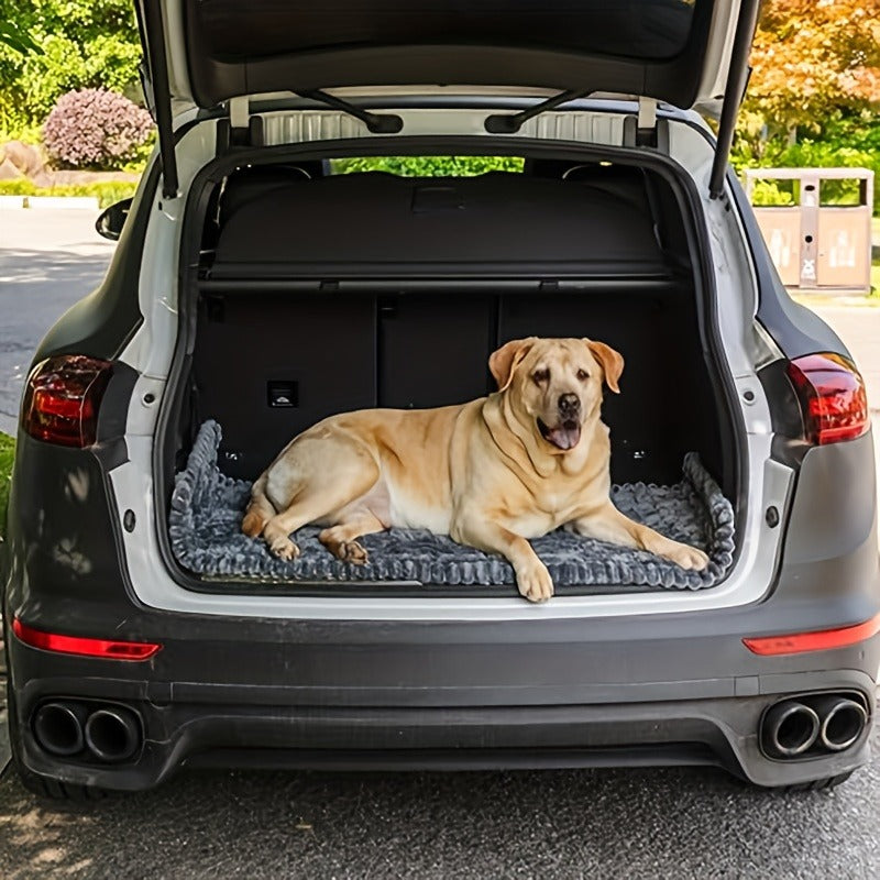 Dog Car Mat Nonslip Pet Seat Cushion with Rear Extension Pad, Heavy-Duty Anti-Scratch Waterproof Floor Liner for SUVs Sedans Trucks, Fits All Dog Sizes Small Medium Large, Durable Polyester Travel Protector