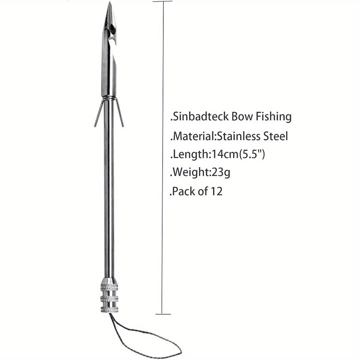Stainless Steel Slingshot Fishing Arrowheads 12-Pack, Bowfishing Arrow Tips for Slingshot Bow Fishing & Target Practice, Detachable Broadhead Darts with Fishing Line Hole - Replacement Shooting Points