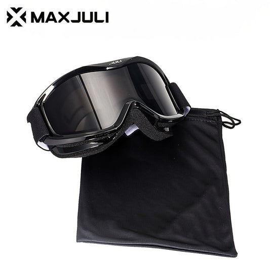OTG Ski Goggles with Dual-Pane Lens, 12% VLT and Anti-Fog Design, Black/Silver