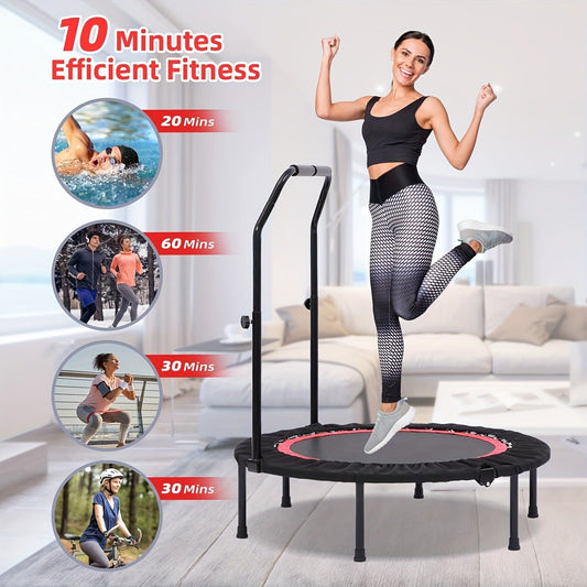 40-Inch Mini Trampoline Rebounder for Adults with Balance Bar, 330 lb Capacity