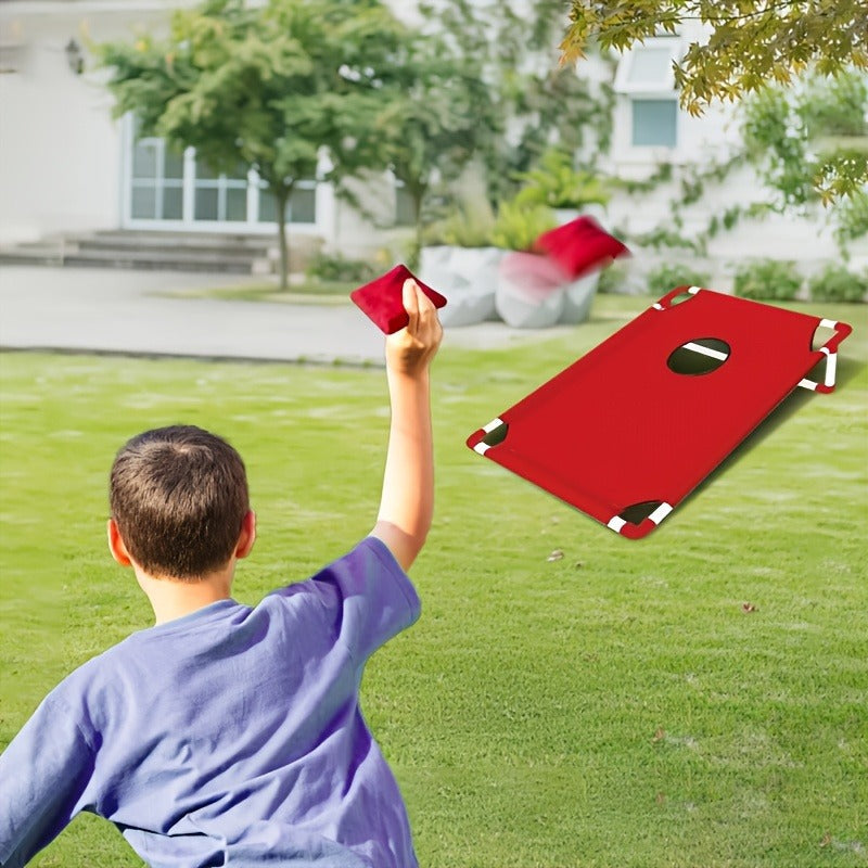 Cornhole Bean Bag Set 6pcs with Carry Bag & Gift Box – Dual Color Sandbags for Cornhole Board Game, Outdoor Party, Backyard, Beach & Camping Entertainment – Blue or Red