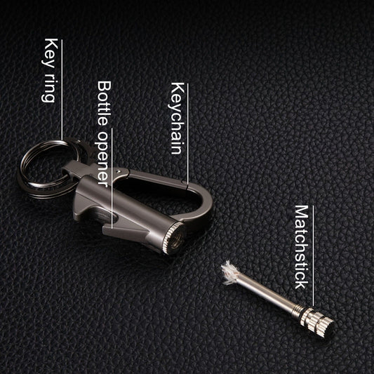 Permanent Match Fire Starter, Metal Keychain 2-Pack with Bottle Opener