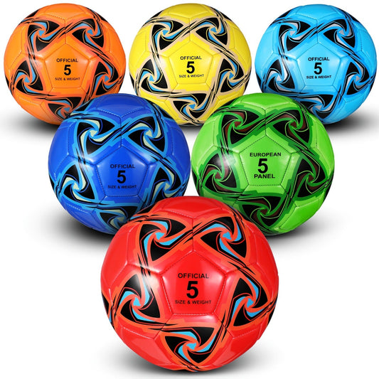Soccer Balls, Size 5, 6-Pack with Pump for Team Training and Practice