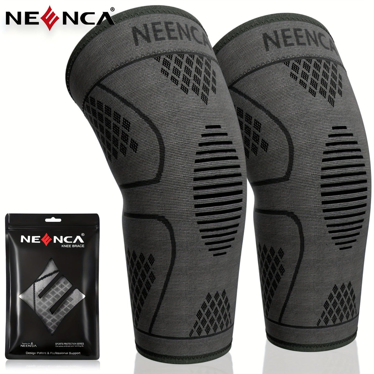 Compression Knee Sleeve 2 Pack for Men Women Breathable Non-Slip Silicone Strip Knee Support High Elasticity Running Exercise High Intensity Sports Copper Beige Pink Orange M XL XXL XXXL