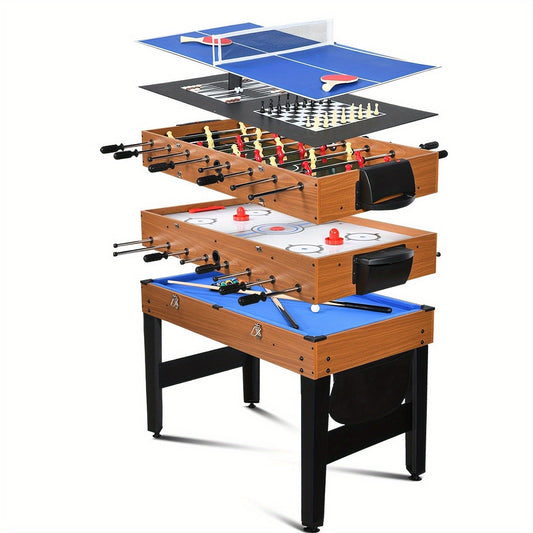 Multi-Game Table, 7-in-1 Combo for Pool, Foosball, Table Tennis and Board Games