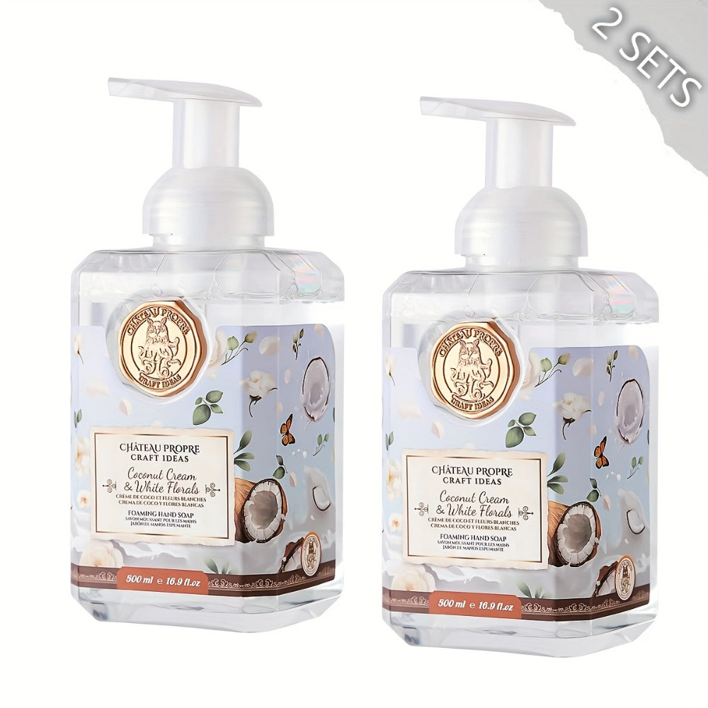 Foaming Hand Soap 500ml Moisturizing Gentle Foam Soap 8 Scents Vanilla Coconut Citrus Floral Fruity Deeply Hydrating Soft Hands All Skin Types Bathroom Kitchen Bedroom Office 1PC 2PCS Value Pack