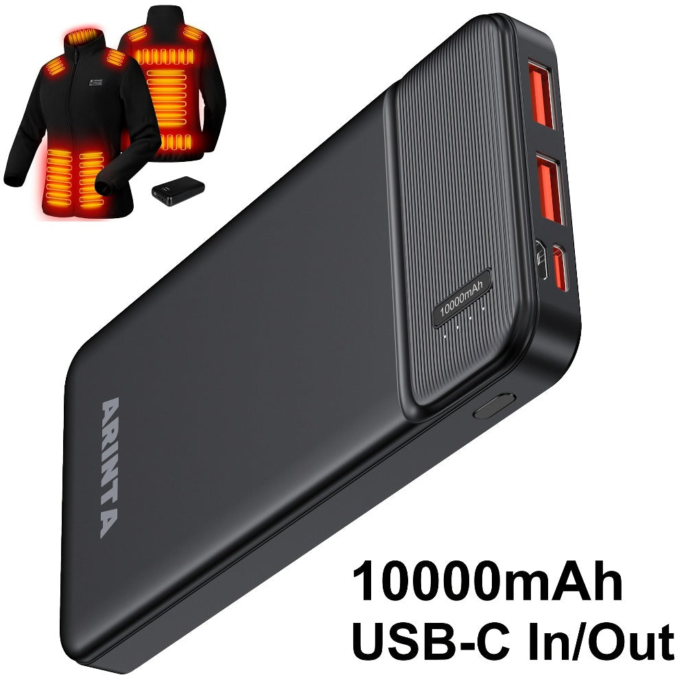 10000mAh Slim Power Bank PD 22.5W Super Fast Charging – Dual USB-A Output, 20W USB-C Input/Output, Lightweight Travel Portable Charger for Smartphones, Tablets & Heated Clothes, Gift for Men & Women