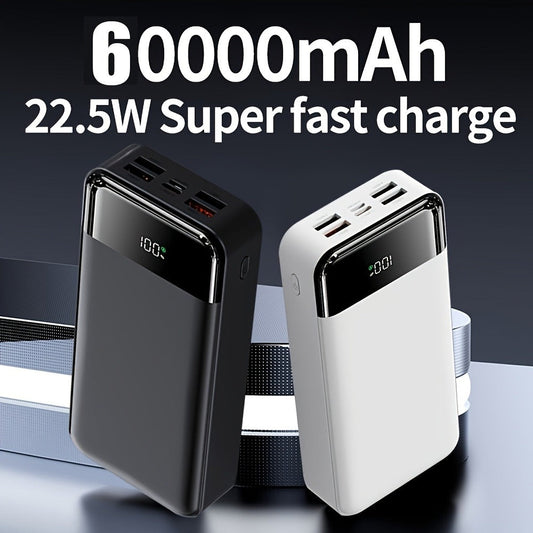60000mAh Power Bank 22.5W Fast Charging with Built-in Light LED Power Display Removable Emergency Battery Pack for Android iPhone Phones Tablets Outdoor Travel Camping