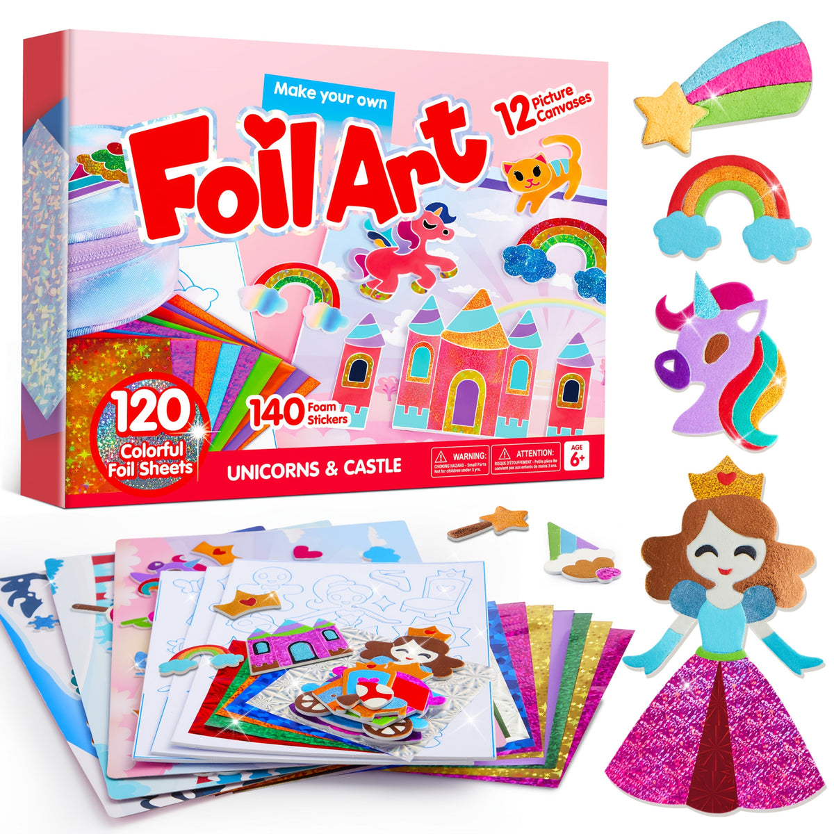 Unicorn Foil Art Craft Kit with Colorful Sheets for Creative Projects