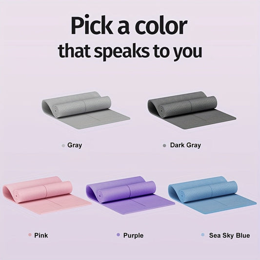 Extra-Large TPE Yoga Mat, 6 x 4 Feet, 10mm Thick with Alignment Lines