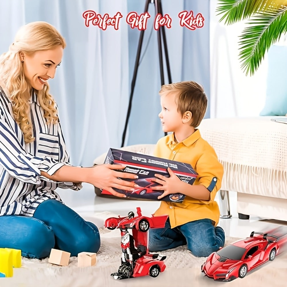 Transforming RC Robot Car, 2.4GHz One-Button Stunt Toy
