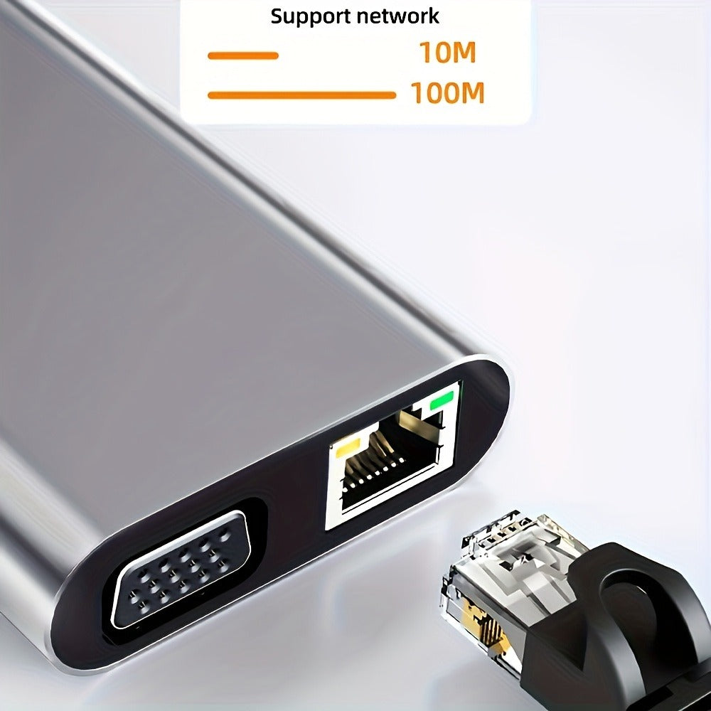 11-in-1 USB-C Docking Station with Triple Display, 4K HDMI, Gigabit Ethernet, 100W PD, 3 USB Ports, SD/TF Card Reader & Audio – Compatible with MacBook, Windows & USB-C Laptops