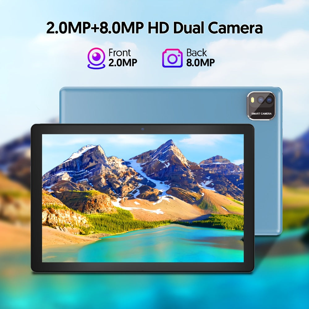 2-in-1 Android 15 Tablet 10 Inch Quad-Core 12GB RAM 64GB ROM 1TB Expandable 6000mAh Battery FHD IPS Display Dual Camera Optional Keyboard Mouse Case Stylus Three Configurations WiFi