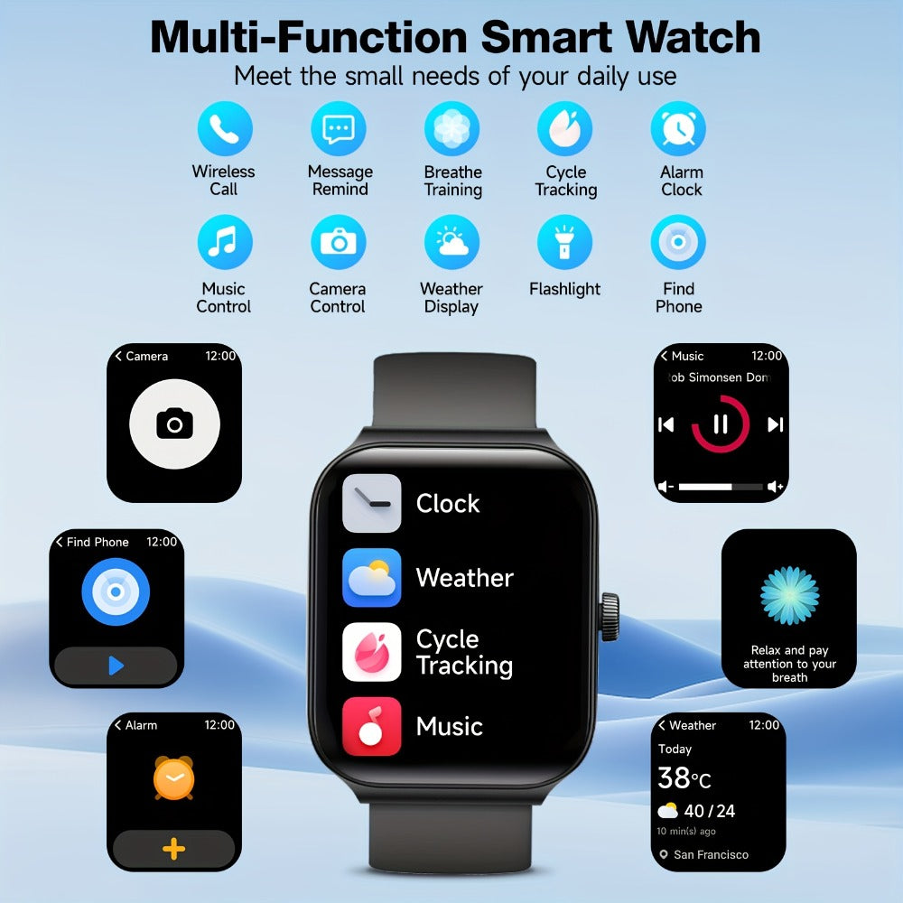 Fitness Tracker Smartwatch with Alexa Built-in FAWEIO 1.95" Large Display, Wireless Calling, 100+ Sport Modes, Pedometer Heart Rate Sleep Blood Oxygen, Compatible with iPhone & Android – Smart Watch for Men Women 11 Colors