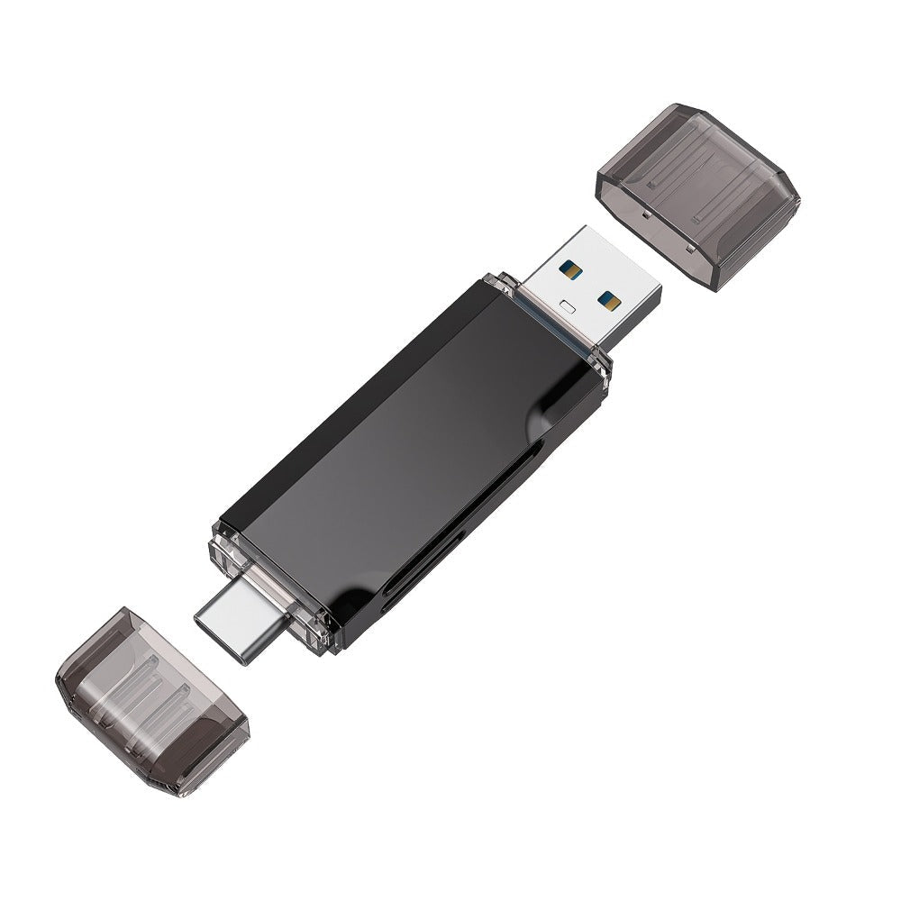 Compact SD Card Reader with USB-A & USB-C Dual Connector – High-Speed Memory Card Adapter for Micro SD SDHC SDXC, Compatible with PC, Mac, Laptop, Smartphone, Tablet, Plug & Play