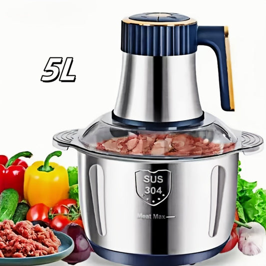 Electric Food Chopper with 5L Capacity, 6 Bi-Level Blades and 5 Speeds