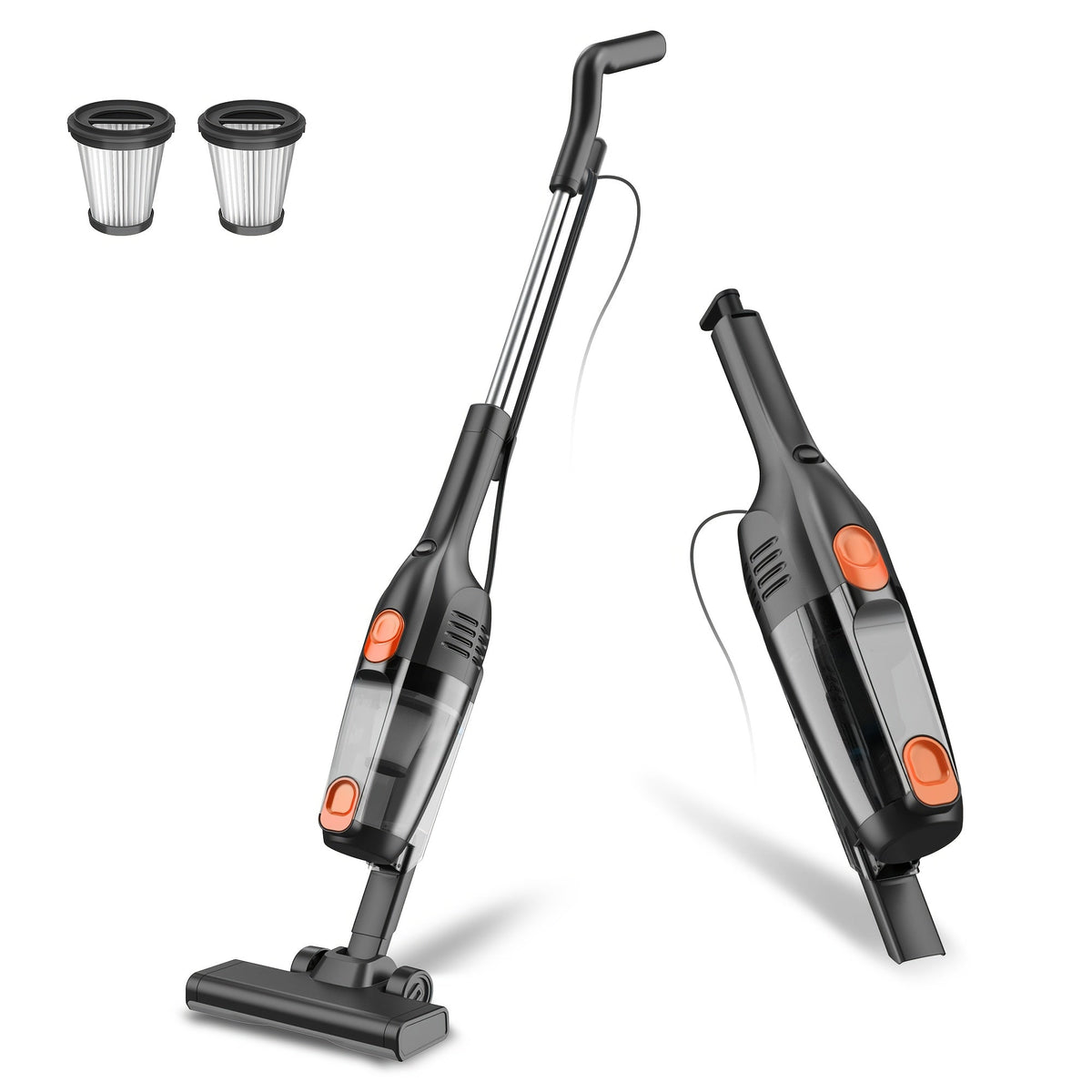 Corded Stick Vacuum Cleaner 20KPa 600W Motor 2-in-1 Bagless Upright Handheld Vacuum 0.8L Dustbin for Hard Floor Pet Hair Carpet Car Stairs Low Noise 65dB