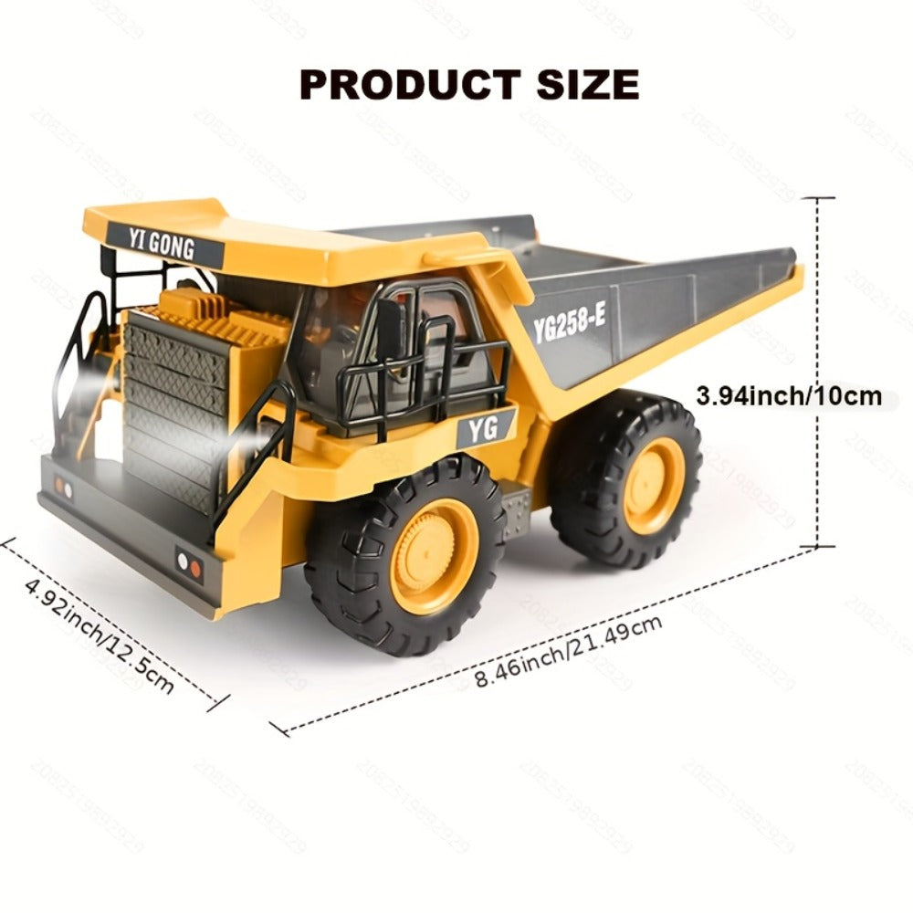 RC Construction Truck – 1:24 Scale Alloy Remote Control Bulldozer, Dump Truck & Excavator Toy