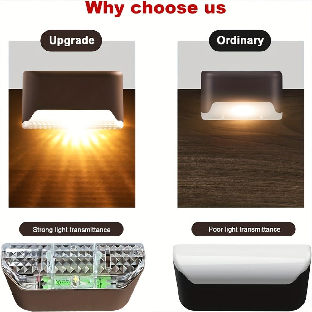 Solar Deck Lights Outdoor 20/30 Pack IP44 Waterproof Warm White LED Step Lights for Stairs Fence Patio Garden Pathway Courtyard Landscape Decoration - Black White Brown Available