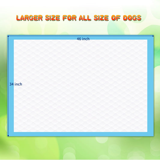 Dog Training Pads, Extra Large 34 x 46 Inches, 6-Layer Absorbent, 30-Count