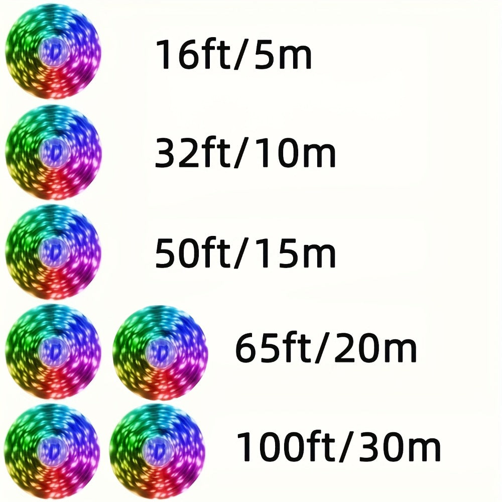 Smart LED Strip Lights for Bedroom 100FT RGB Color Changing – App & Remote Control Home Decor Light Strip for Room Party Thanksgiving Christmas Holiday Decoration & Gifts
