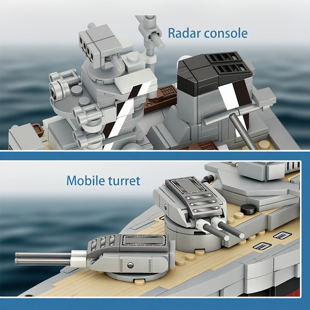 2081-Piece Battleship Building Block Model 4201 for Display
