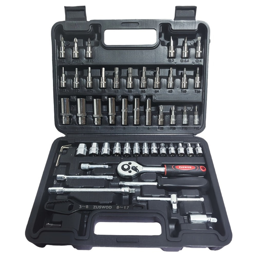 Impact Socket Set 53/54/194/518PCS – 3/8" Drive CR-V Steel | Metric 8-22mm & Imperial 5/16"-3/4" | Complete Socket Kit for Car Repair, DIY & Mechanics | Best Gift for Men