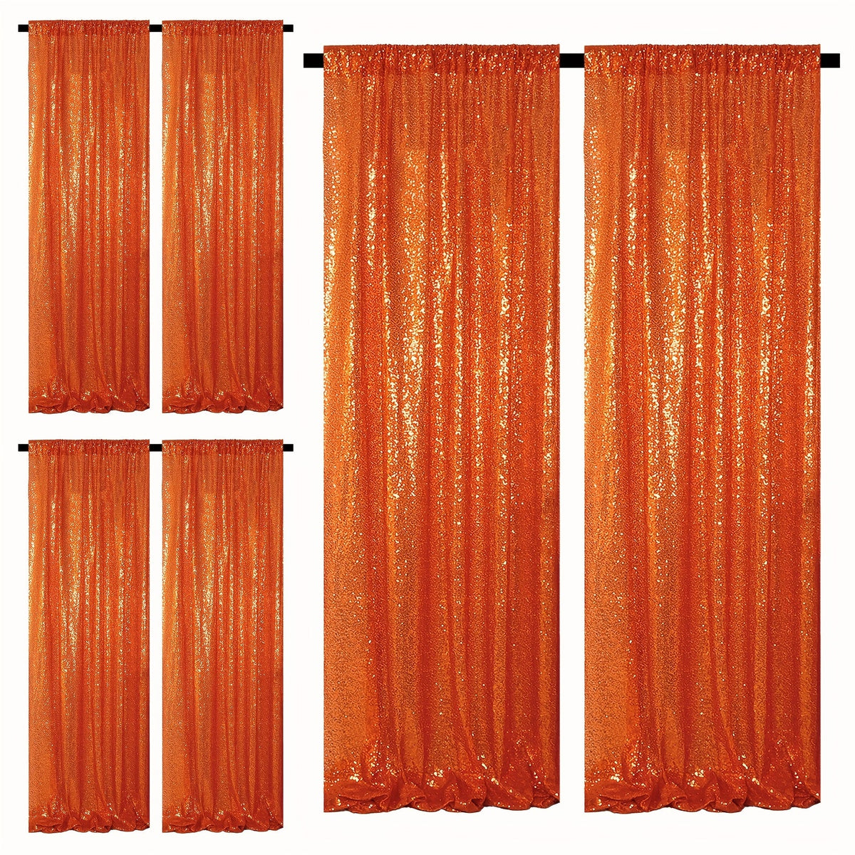 Sequin Backdrop Curtains 2FTx8FT Glitter Photography Background Panels for Party Wedding Birthday Stage Decoration Gold Yellow Shimmer Curtain Set 4 6 10 Panels Available