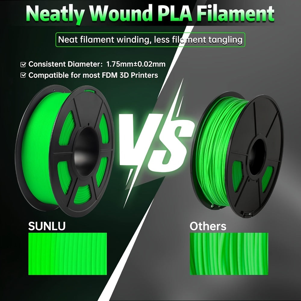 Glow in the Dark PLA Filament 1.75mm 200g – Luminous Phosphorescent 3D Printer Filament ±0.02mm Neatly Wound | Glow Blue & Glow Green PLA for FDM 3D Printers Cosplay Halloween Creative Prints