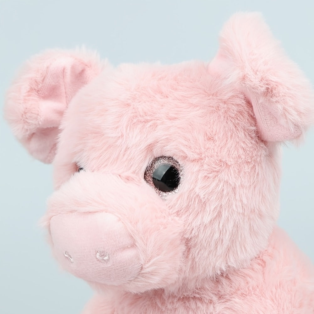 Pink Pig Plush Toy with Big Eyes for Farm Animal-Themed Decor