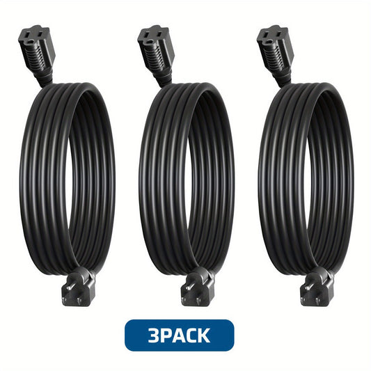 Extension Cords, 6ft 16/3 SJTW Indoor/Outdoor Cable, Black 3-Pack