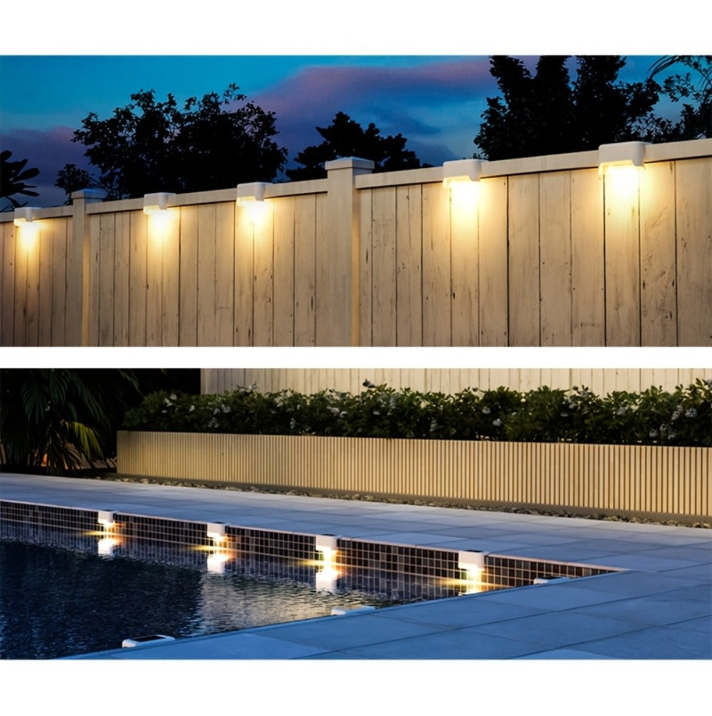Solar Deck Lights Outdoor Waterproof Auto On Off – Warm White LED Step Stair Fence Lights 800mAh 12-Hour Runtime for Patio Balcony Yard Driveway Garden Black White Brown 8 16 32 Pack