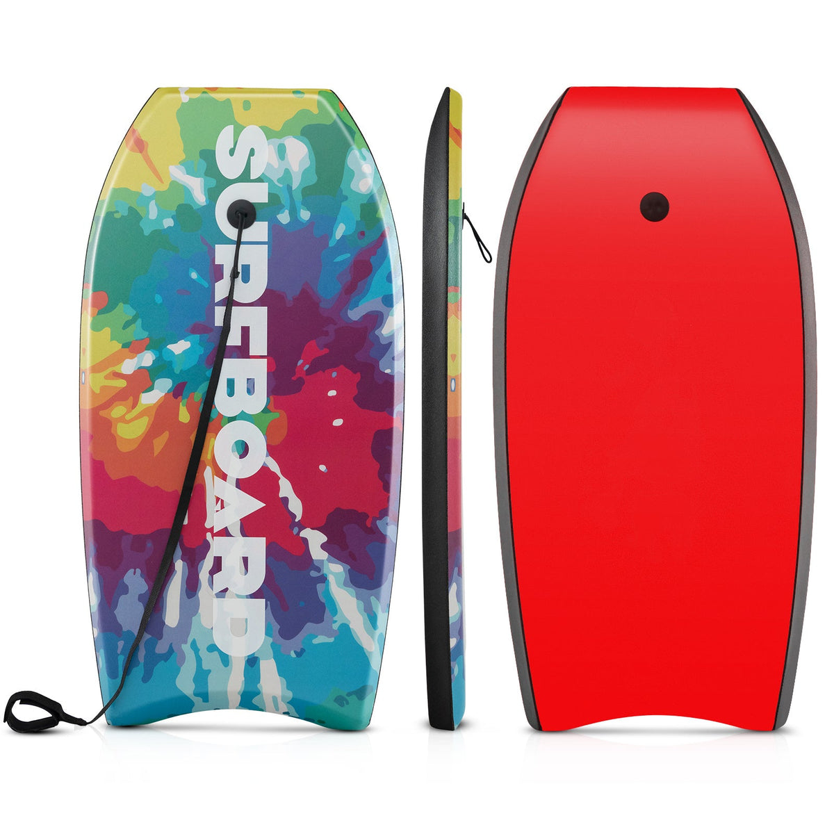 Bodyboard 41 Inch Lightweight XPE Deck EPS Core HDPE Bottom Crescent Tail Wrist Leash 200lbs for Teens Adults Beach Ocean Pool Multi-Color