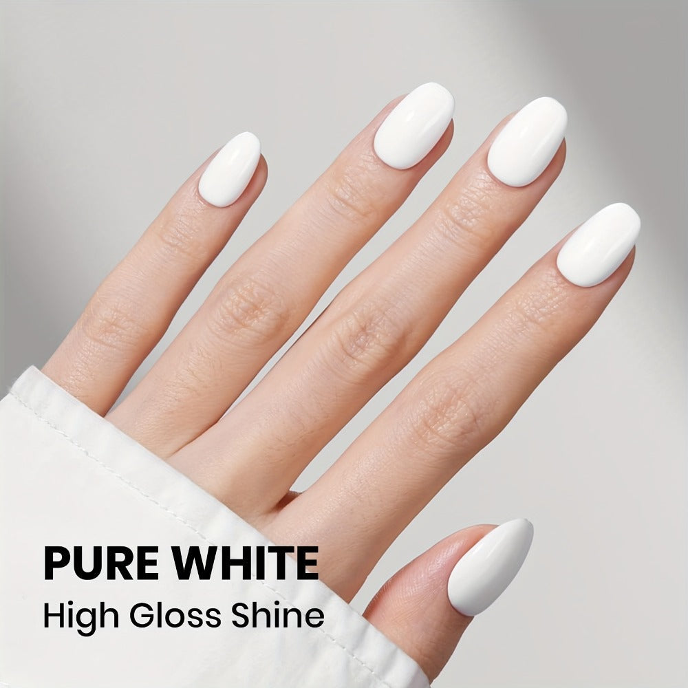 Odorless Gel Nail Polish Black & White 0.54oz MISS MISIDY Soak-Off UV LED Durable High Gloss – Self-Leveling Easy Application for Salon & Home Manicure Pedicure, Classic Minimalist Nail Art Gift for Women
