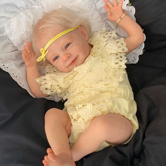 19-Inch Blonde Reborn Baby Doll with Soft Vinyl Body and Accessories