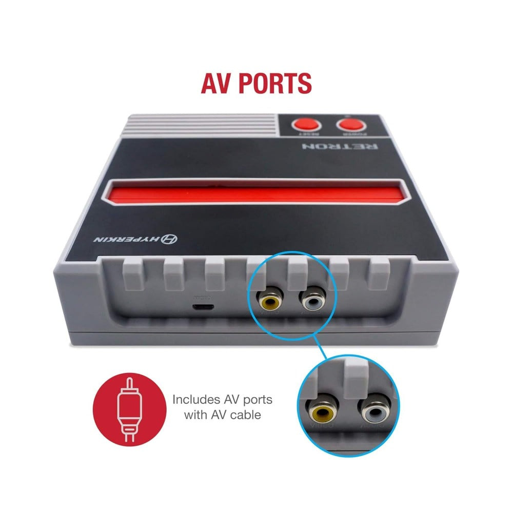 Hyperkin RetroN 1 AV Gaming Console for NES – Play Original NES Cartridges on Modern TVs, Retro 8-Bit Nintendo Entertainment System Clone, Gray, Compatible with NES Controllers & Games