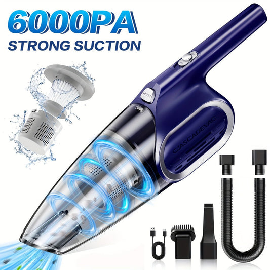 Cordless Handheld Vacuum Cleaner, 6000 Pa with Dual Filtration for Car & Home