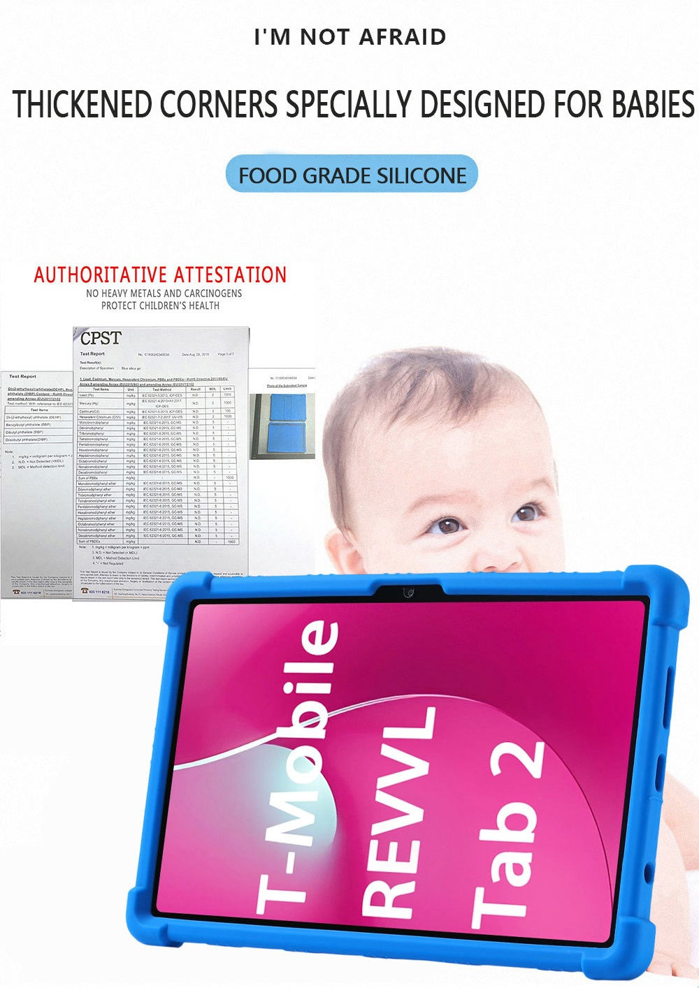 T-Mobile Revvl Tab 2 Case 10.1 Inch Shockproof Soft Silicone Protective Cover Slim Flexible TPU Shell Full Body Protection Anti-Scratch for Revvl Tab 2 Black Blue Rose Red