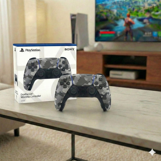 PS5 DualSense Wireless Controller Gray Camouflage - Haptic Feedback, Adaptive Triggers, Built-in Mic for PlayStation 5 & PC