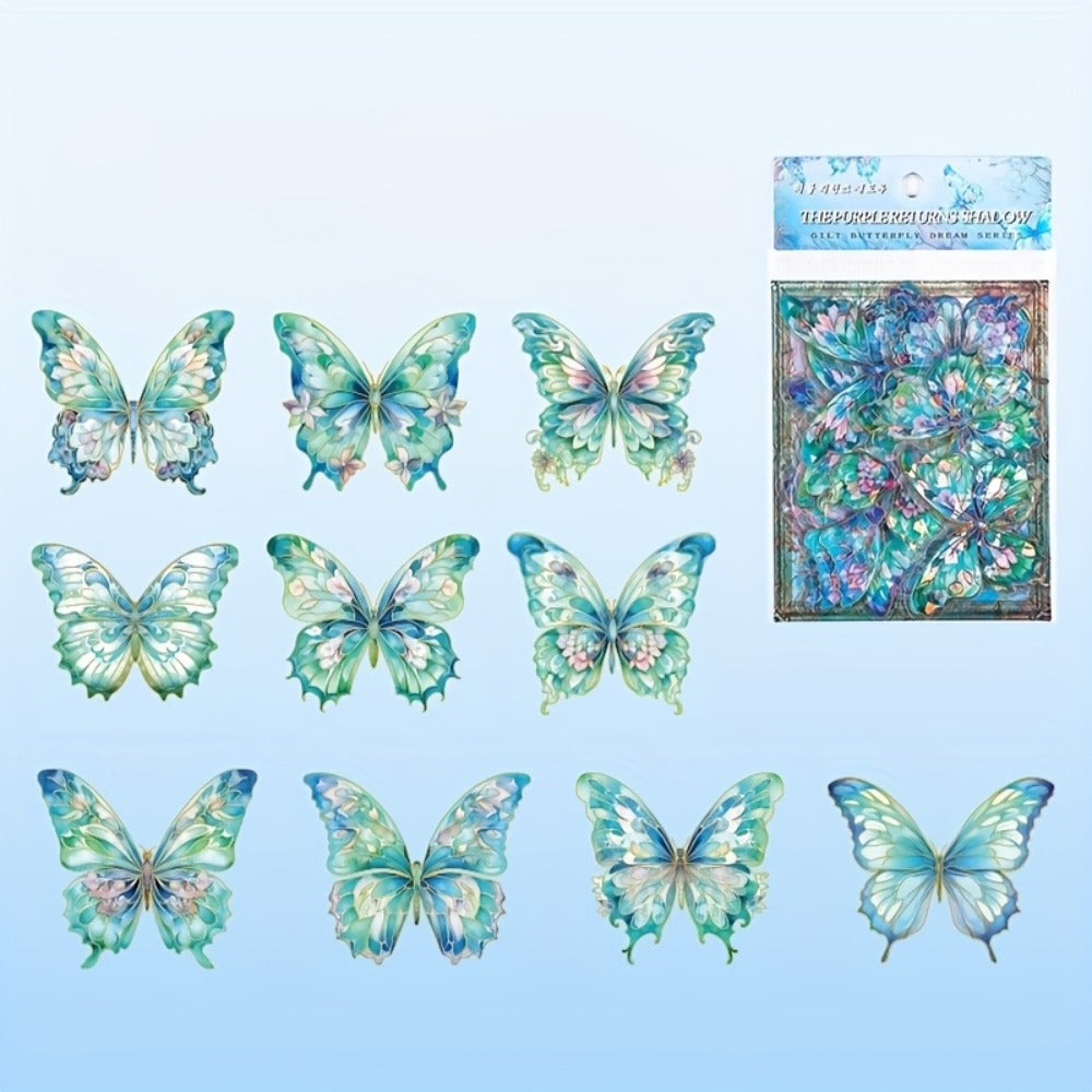 3D Butterfly Stickers 120pcs Holographic Glitter Resin Clear Aesthetic Decal Pack for Scrapbooking Journals Phone Cases Laptops Water Bottles DIY Crafts – Gift for Teen Girls
