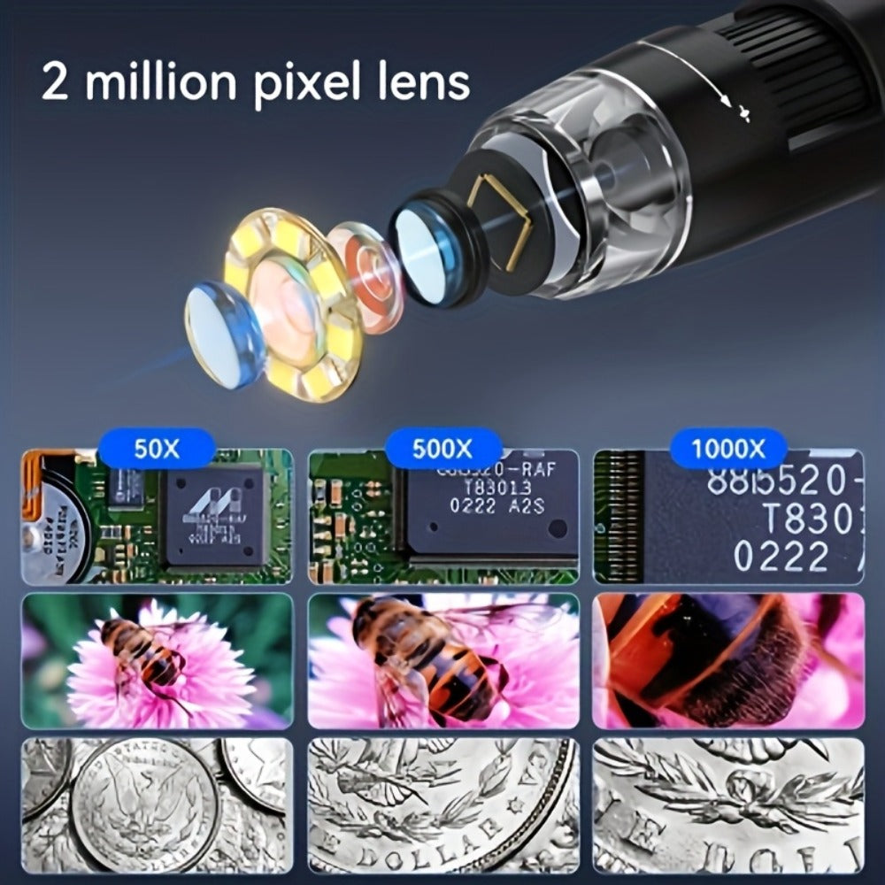 4.3 Inch Screen Digital Microscope 1000X Magnification – INSKAM Ultra Clear LCD Coin Microscope for Biological Observation, Insect, Plant, Industrial Inspection, Knitwear Testing & Educational Research