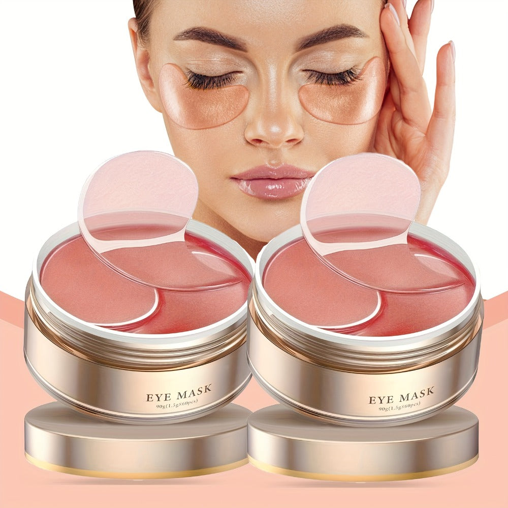 Caffeine Under Eye Patches 60pcs Depuffing Dark Circle Reducer with Hyaluronic Acid Collagen Glycerin Deep Hydrating Moisturizing Eye Mask Hypoallergenic All Skin Types Men Women Gift