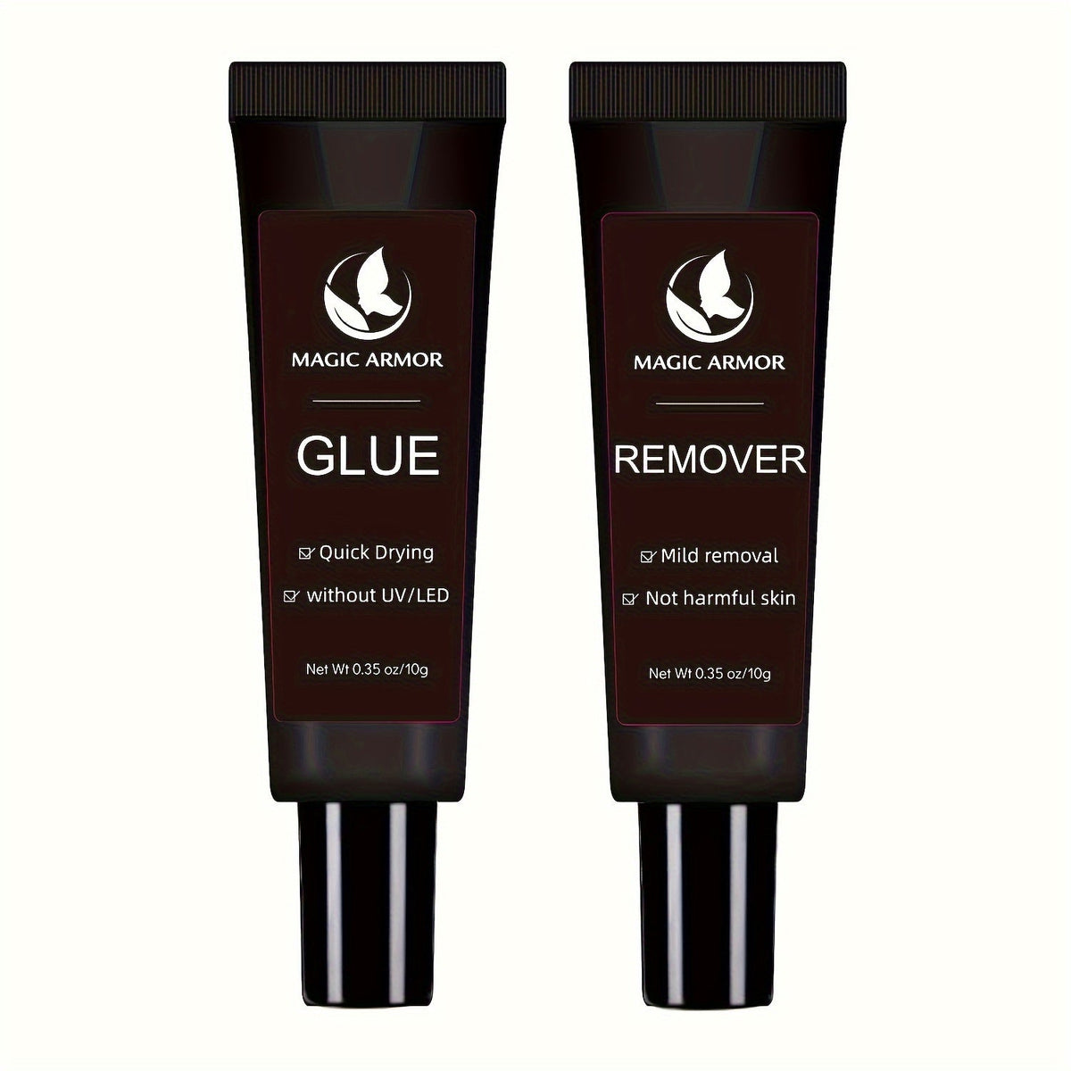 Press On Nail Glue with Remover Kit Super Strong 10g Clear Drying Adhesive for Acrylic False Nails Long Lasting Hold Nail Art Glue and Remover Set Salon Quality at Home