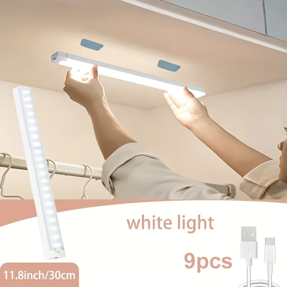 LED Motion Sensor Cabinet Lights USB Rechargeable 3 Modes – Wireless Night Light 6 9 12 Pack 3 Sizes for Bedroom Staircase Kitchen Office Piano Room Dance Studio Bedside Reading