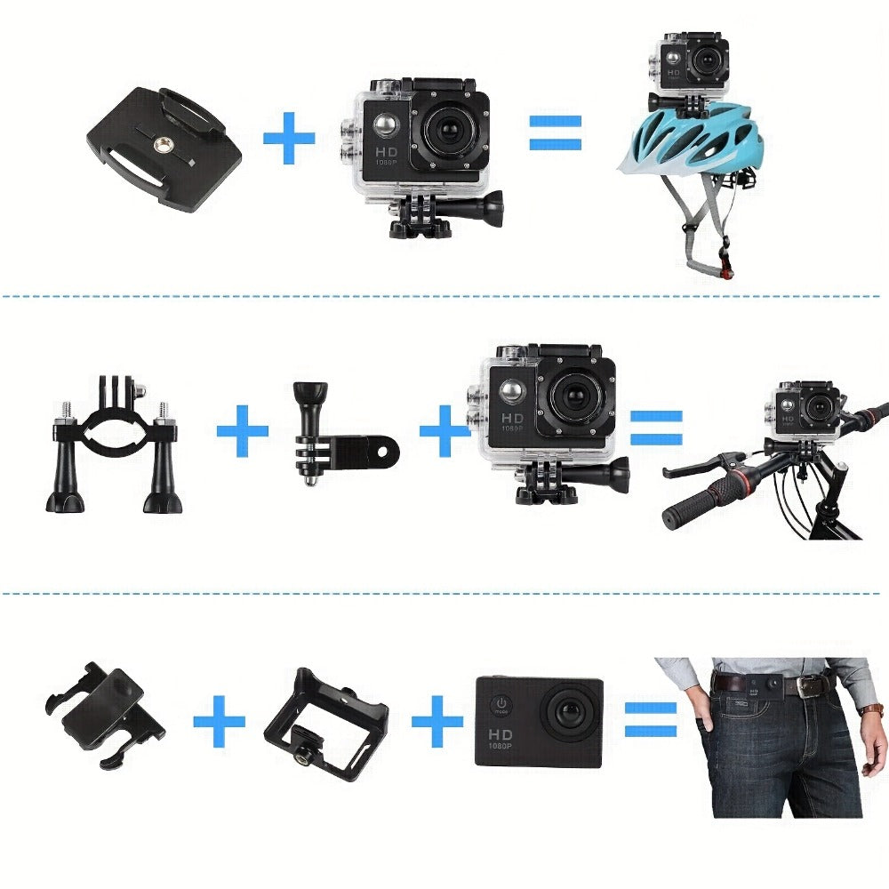1080P Waterproof Action Camera for Kids & Beginners – 170° Wide Angle, 2" LCD, 90-Min Battery, Accessory Kit for Swimming, Cycling, Rock Climbing & Outdoor Sports Gift