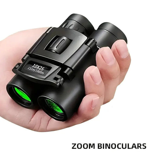 Compact 10x25 Binoculars with Smartphone Adapter for Bird Watching and Travel