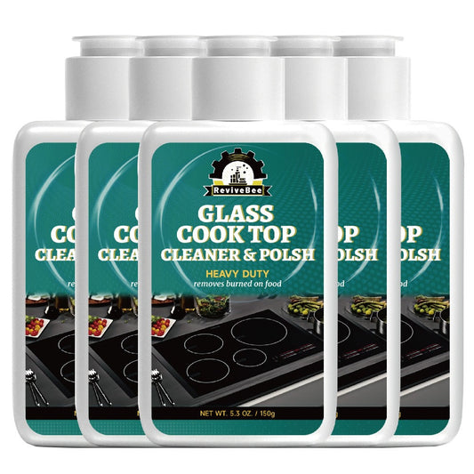 Glass Cooktop Cleaner & Polish for Oil Film, Water Spots & Food Residue, 5-Pack