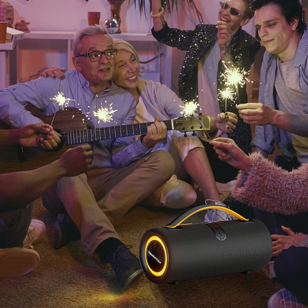 Portable Outdoor Bluetooth Speaker 60W High-Power Subwoofer – 7-Mode RGB Ambient Lighting, Long Battery Life, Type-C Charging, Loud Wireless Speaker for Family Outdoor Parties & Camping